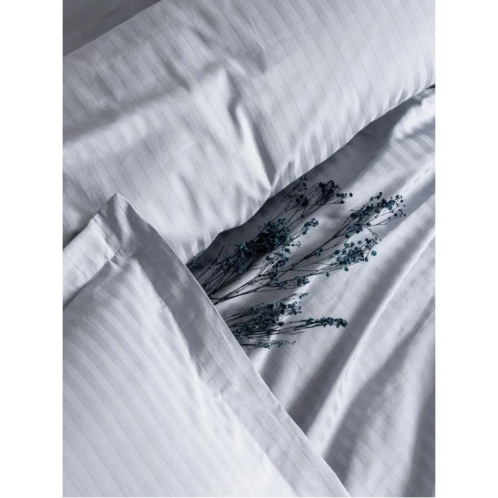 Stripe Elegant Gri Çift Kişilik Saten Nev Takımı