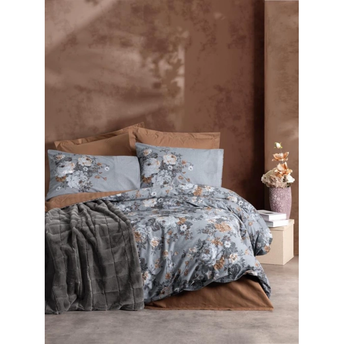 Trim Çift Kişilik Battaniyeli Nev Takımı Smooth Antrasit