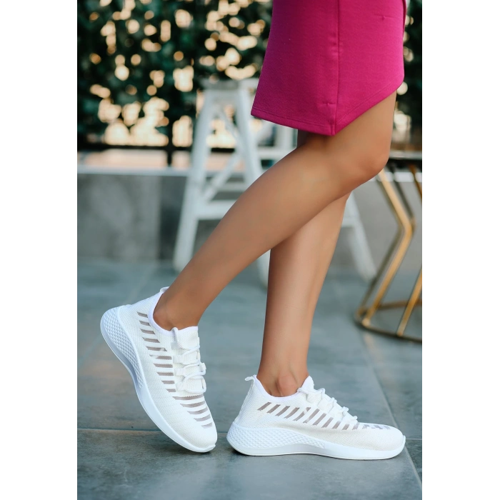 Wina Beyaz Triko Spor Ayakkabı - Lisinya