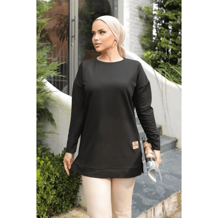 Yeni Stil Siyah Arma Detaylı Tunik 10020 ( Lisinya )