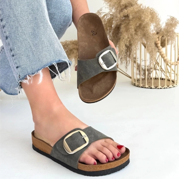 Zooy Yeşil Nubuk Terlik