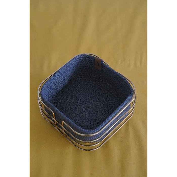 Naturel Kare Çok Amaçlı Organizer Ekmek Ve Meyve Sepeti