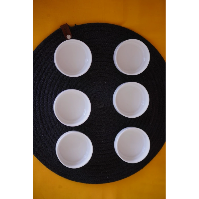Porselen Yuvarlak Beyaz 6lı Sosluk Çerezlik Mini Kase 7 cm 11624