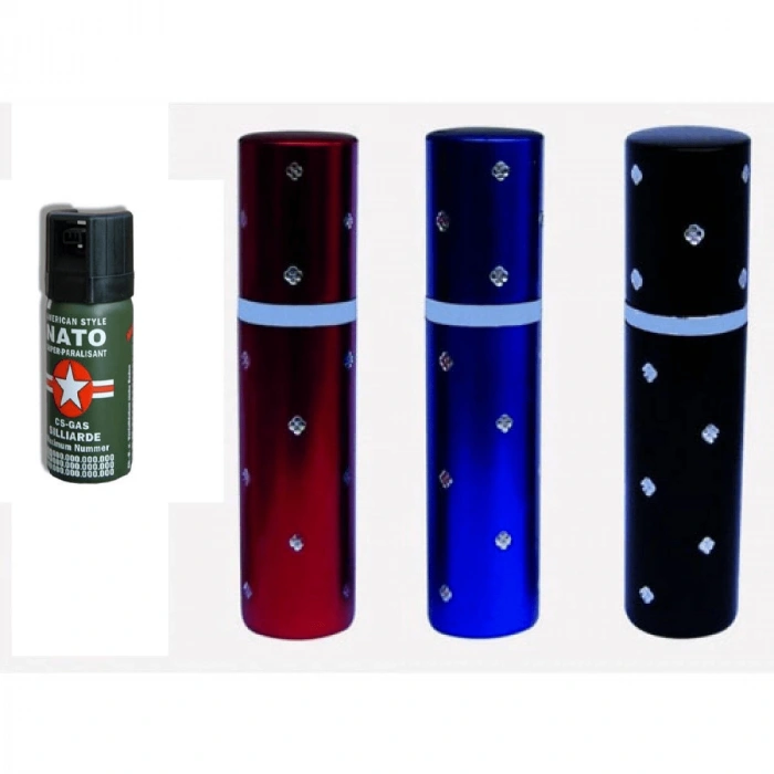 Ruj Şeklinde Elektro Şok El Feneri Cihazı + Bıber Gaz Hediyeli ( Lisinya )