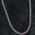 316L Çelik Kalın Klasik Zincir Model Gümüş Renk Erkek Kolye - Lisinya