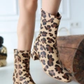 Birta Leopar Cilt Streç Topuklu Bot - Lisinya
