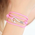 Pembe Renk Gümüş Metal Kancalı Bayan Çoklu Bileklik - Lisinya