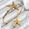 Pirinç Deniz Yıldızı Model Gold Renk Bileklik Yüzük Set - Lisinya