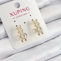Xuping Zirkon Taşlı Sıralı Damla Model Gold Renk Kadın Küpe - Lisinya