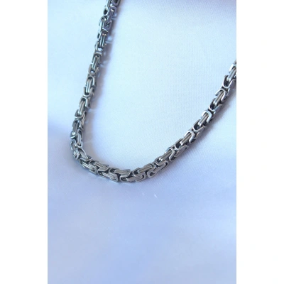 316L Çelik Gümüş Renk Kral Zincir Model Erkek Kolye - Lisinya