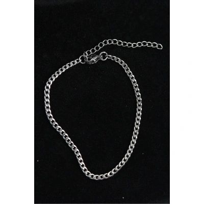 316L Çelik İnce Klasik Model Gümüş Renk Erkek Bileklik - Lisinya