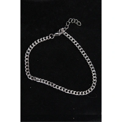 316L Çelik İnce Klasik Model Gümüş Renk Erkek Bileklik - Lisinya