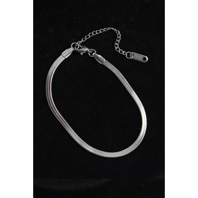 316L Çelik İtalyan Model Gümüş Renk Erkek Bileklik - Lisinya