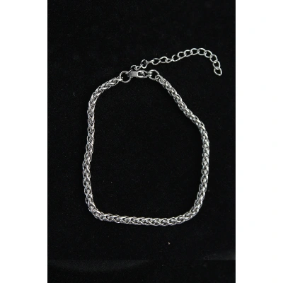 316L Çelik Örgü Model Gümüş Renk Erkek Bileklik - Lisinya