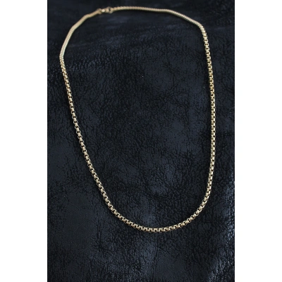 316L Çelik Örme Zincir Model Gold Renk Erkek Kolye - Lisinya