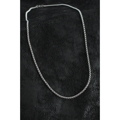 316L Çelik Örme Zincir Model Gümüş Renk Erkek Kolye - Lisinya