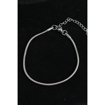 316L Çelik Oval İtalyan Model Gümüş Renk Erkek Bileklik - Lisinya