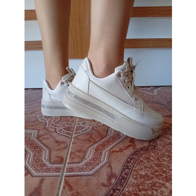 Kadın Spor Ayakkabı Bej Renk