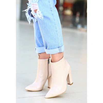 Loora Ten Rugan Desenli Topuklu Bot - Lisinya