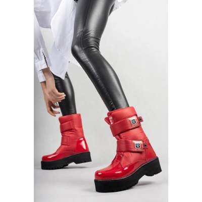 Miah Kırmızı Rugan Kar Bot - Lisinya