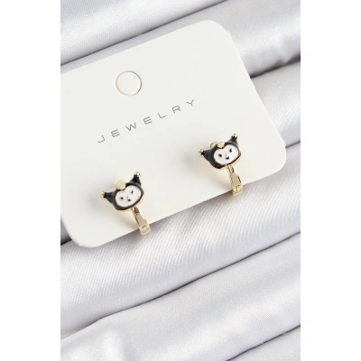 Pirinç Kuromi Model Gold Renk Çocuk Küpe - Lisinya