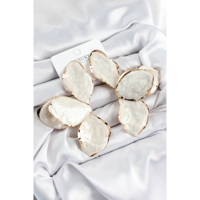 Pirinç Mineli Çiçek Model Gold Renk Kadın Küpe - Lisinya