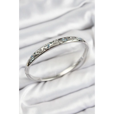 Pirinç Zirkon Taşlı Kelebek Model Gümüş Renk Kadın Kelepçe - Lisinya