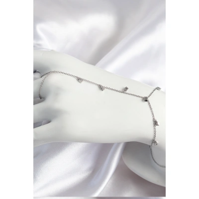 Pirinç Zirkon Taşlı Sallantılı Model Gümüş Renk Kadın Şahmeran - Lisinya