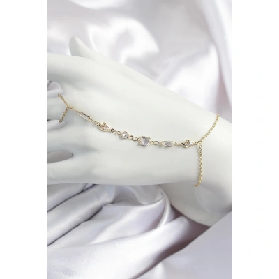 Pirinç Zirkon Taşlı Y Model Gold Renk Kadın Şahmeran - Lisinya