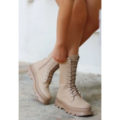 Toir Nude Cilt Bağcıklı Postal - Lisinya