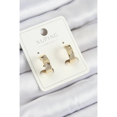 Xuping Zirkon Taşlı Desenli Halka Model Gold Renk Kadın Küpe - Lisinya