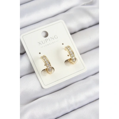 Xuping Zirkon Taşlı Halka Model Gold Renk Kadın Küpe - Lisinya