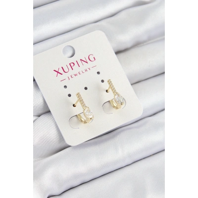 Xuping Zirkon Taşlı I Model Gold Renk Kadın Küpe - Lisinya