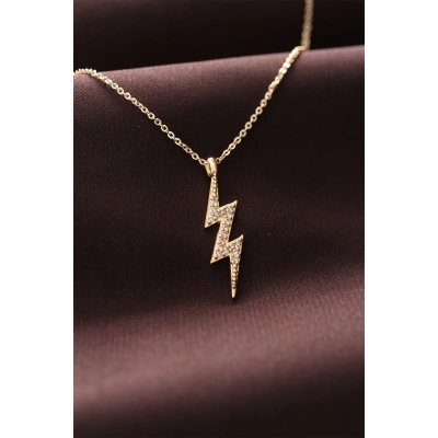 Zirkon Taşlı Şimşek Tasarımlı Kadın Kolye - Lisinya