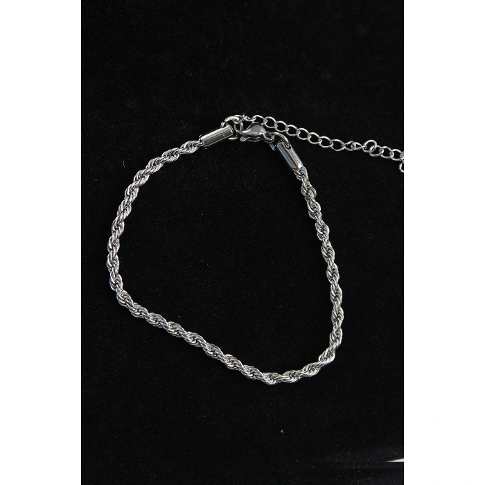 316L Çelik Halat Model Gümüş Renk Erkek Bileklik - Lisinya