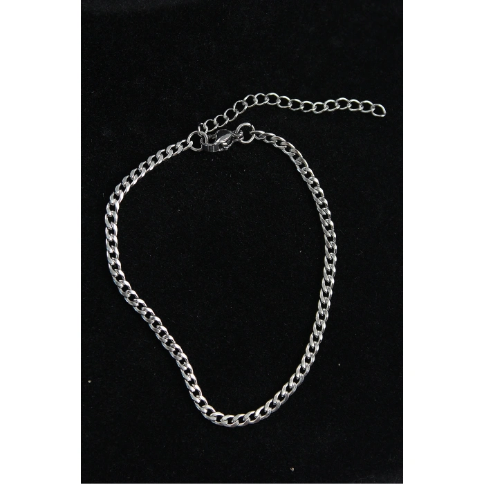 316L Çelik İnce Klasik Model Gümüş Renk Erkek Bileklik - Lisinya