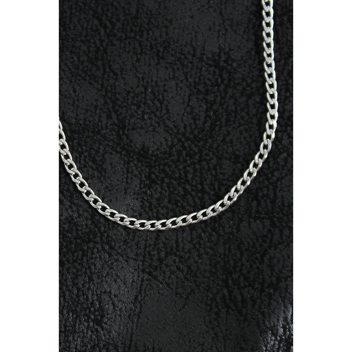 316L Çelik İnce Klasik Zincir Model Gümüş Renk Erkek Kolye - Lisinya