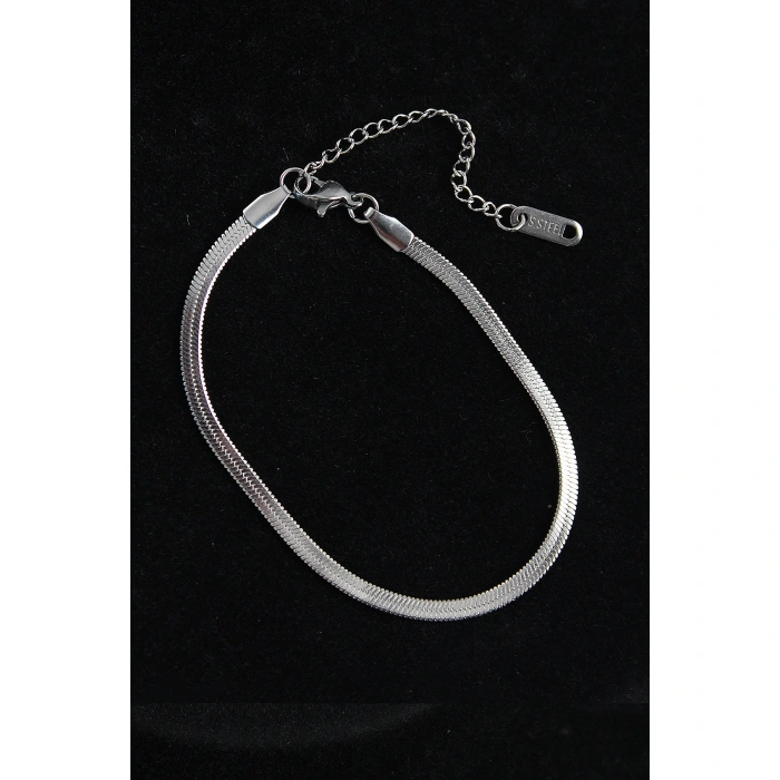 316L Çelik İtalyan Model Gümüş Renk Erkek Bileklik - Lisinya