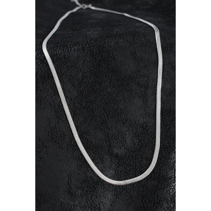 316L Çelik Klasik İtalyan Zincir Model Gümüş Renk Erkek Kolye - Lisinya