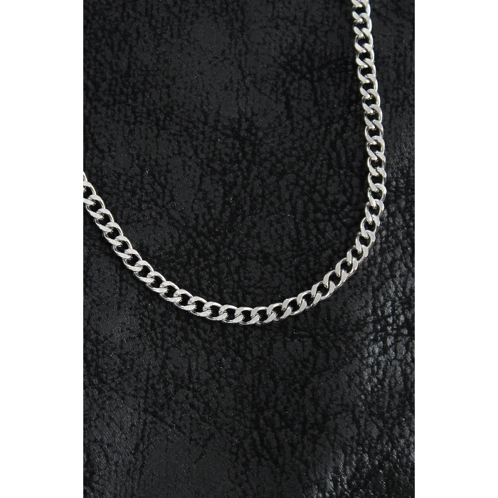 316L Çelik Klasik Zincir Model Gümüş Renk Erkek Kolye - Lisinya