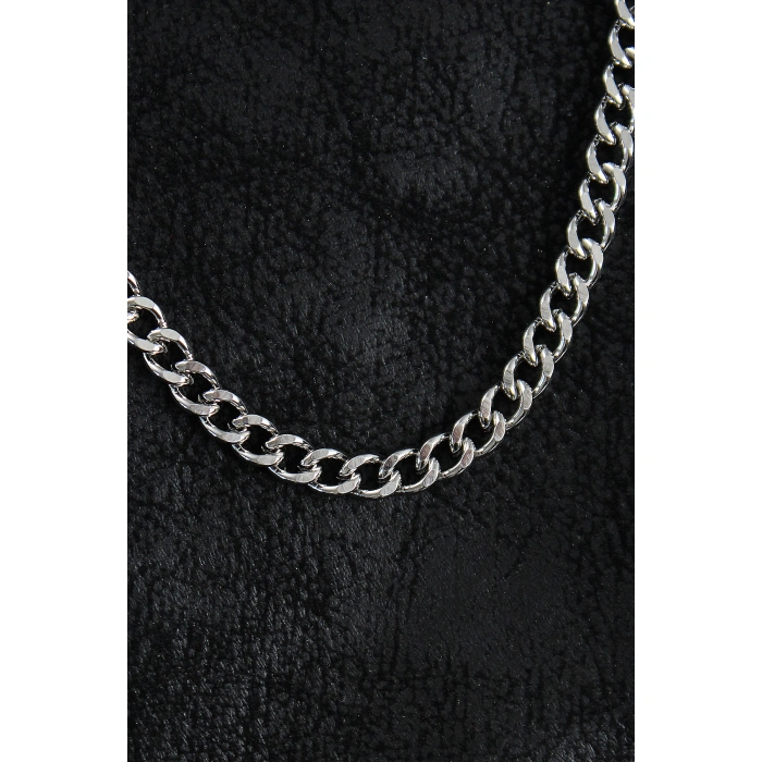 316L Çelik Klasik Zincir Model Gümüş Renk Erkek Kolye - Lisinya