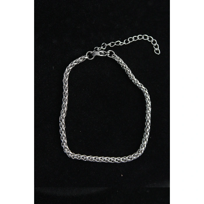 316L Çelik Örgü Model Gümüş Renk Erkek Bileklik - Lisinya