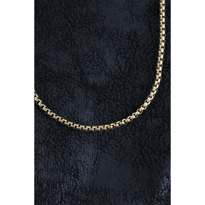 316L Çelik Örme Zincir Model Gold Renk Erkek Kolye - Lisinya