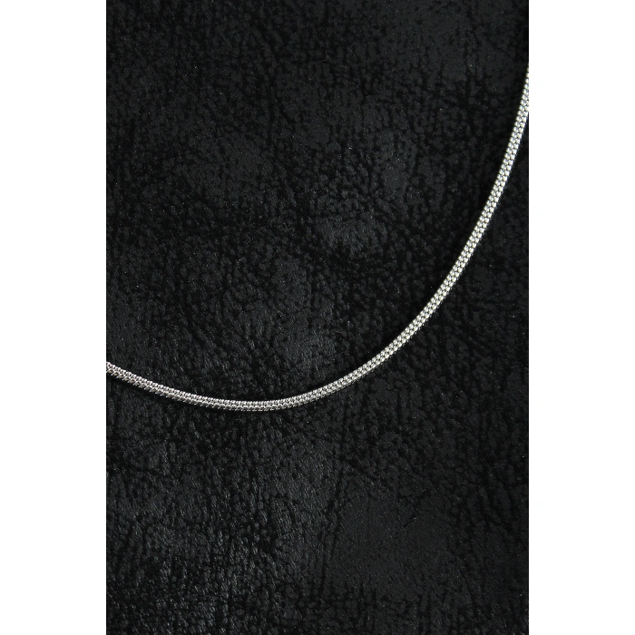 316L Çelik Örme Zincir Model Gümüş Renk Erkek Kolye - Lisinya