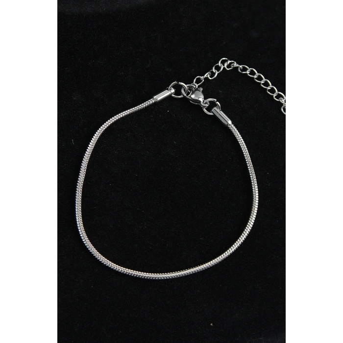 316L Çelik Oval İtalyan Model Gümüş Renk Erkek Bileklik - Lisinya