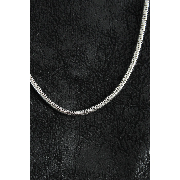 316L Çelik Oval İtalyan Zincir Model Gümüş Renk Erkek Kolye - Lisinya