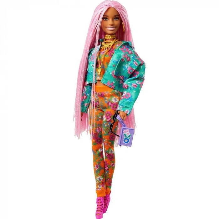 Barbie Extra Pembe Örgü Saçlı Bebek No:10 - GRN27-GXF09 (Lisinya)