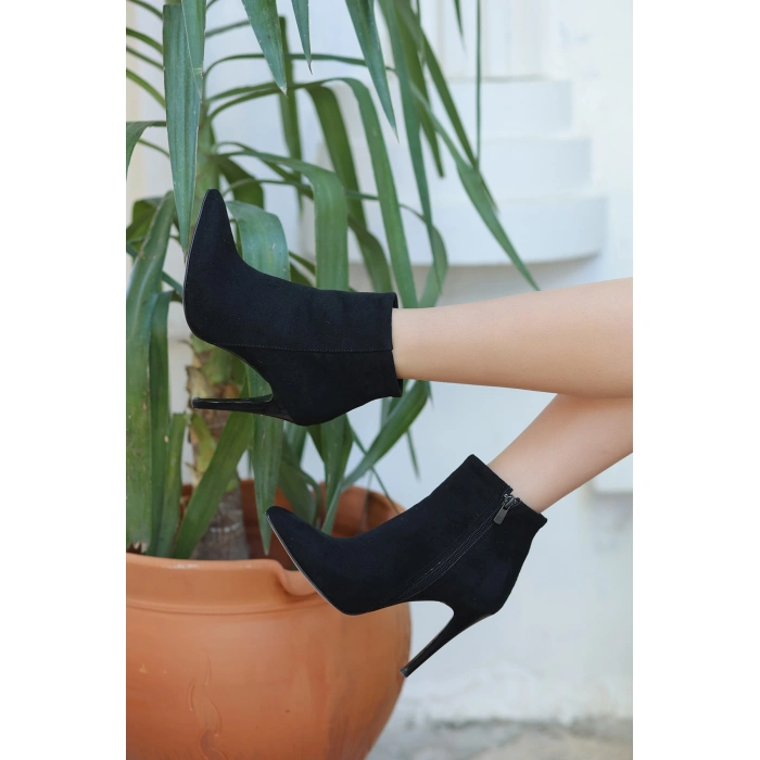 Blan Siyah Süet Topuklu Bot - Lisinya