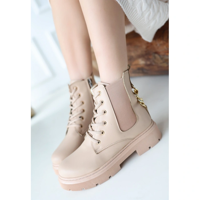 Harte Nude Cilt Bağcıklı Bot - Lisinya