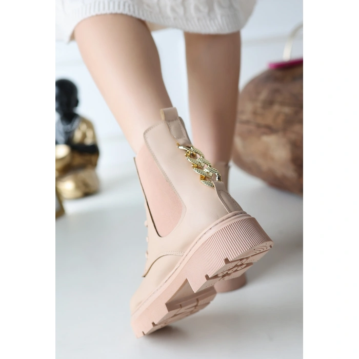 Harte Nude Cilt Bağcıklı Bot - Lisinya